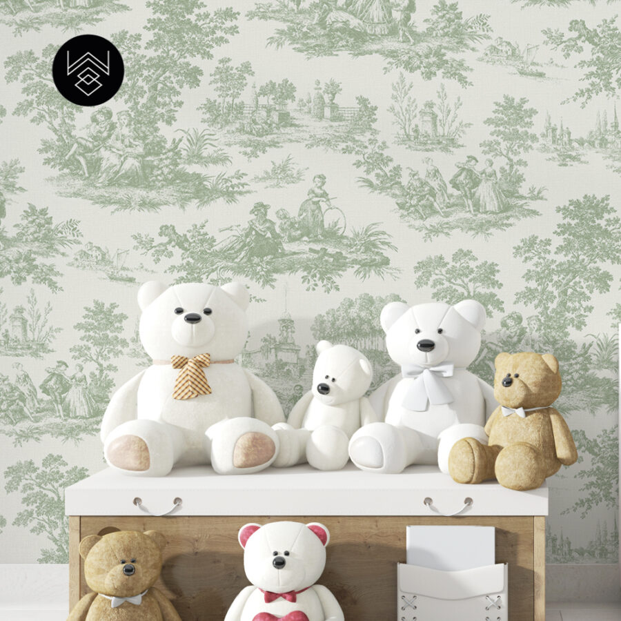 טפט ויקטוריה פאטרן ירוק