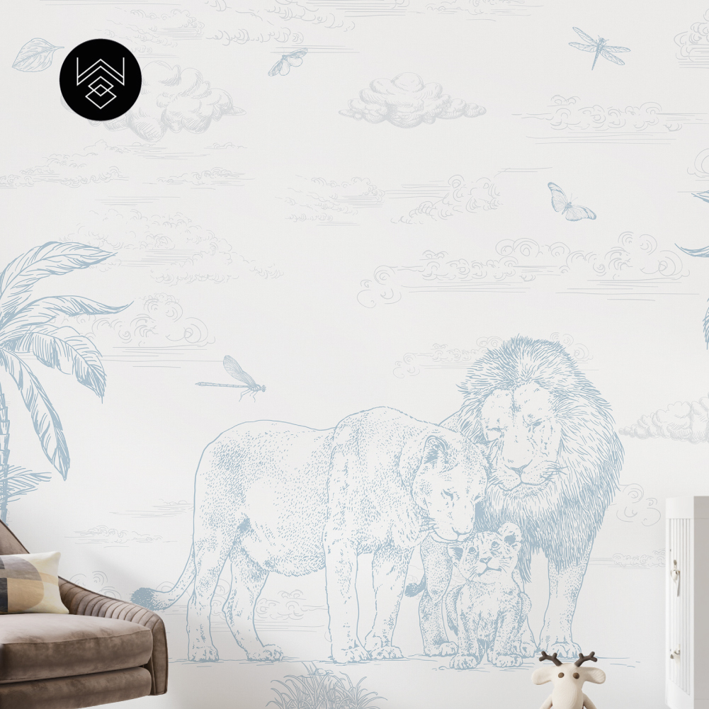 טפט מילאן אריות כחול