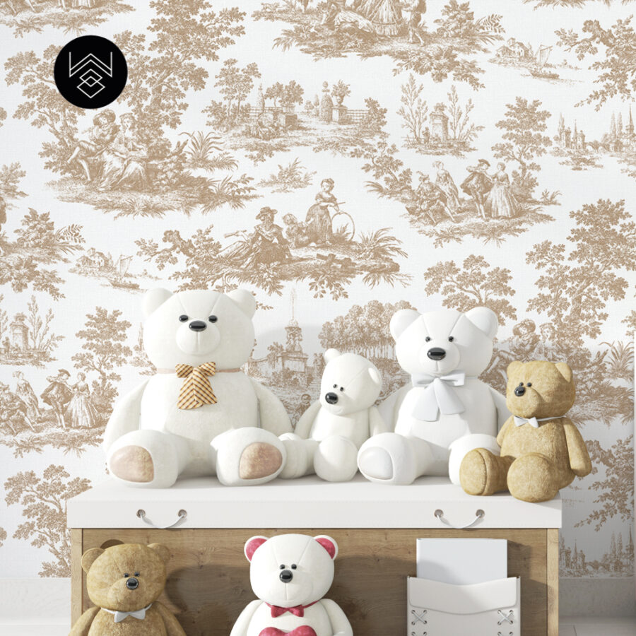 טפט ויקטוריה פאטרן חום