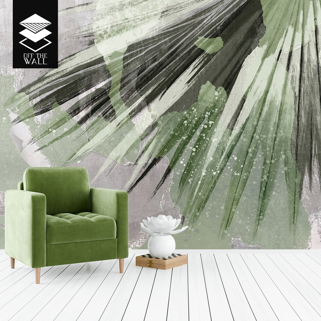 טפט טרופי ירוק מלוכלך