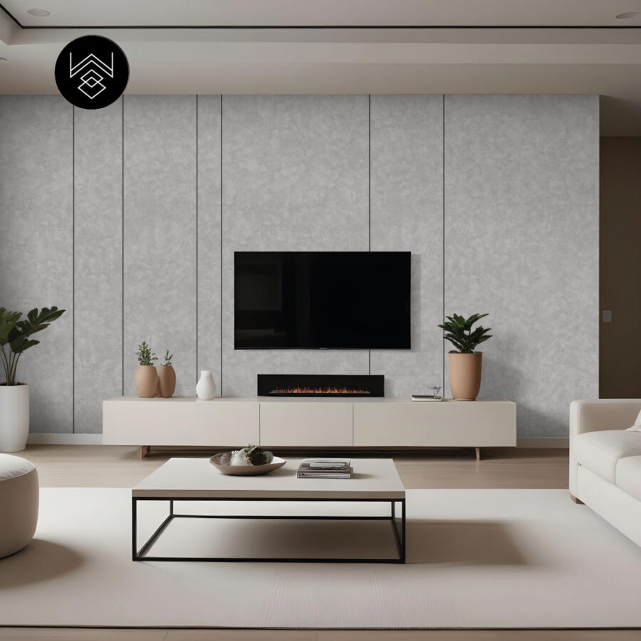 טפט דמוי פורניר בטון אפור