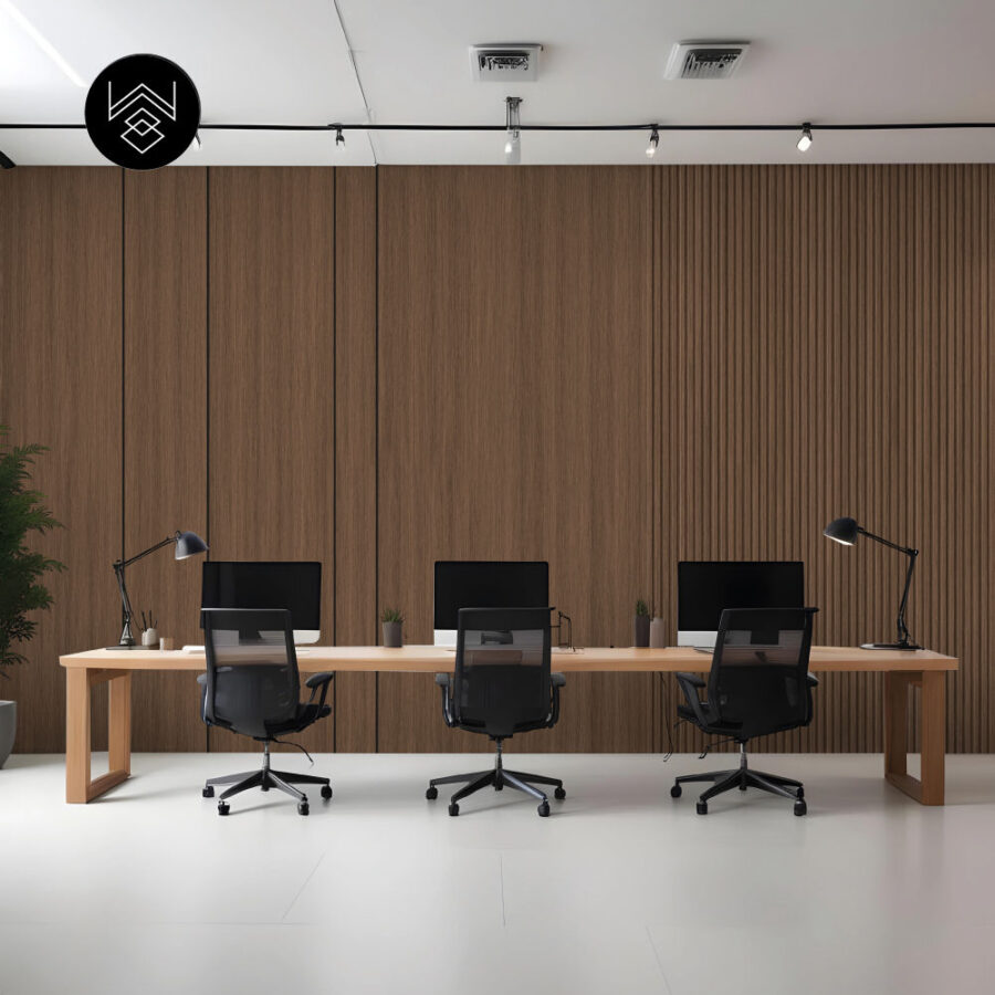 טפט דמוי פורניר עץ חום מעושן