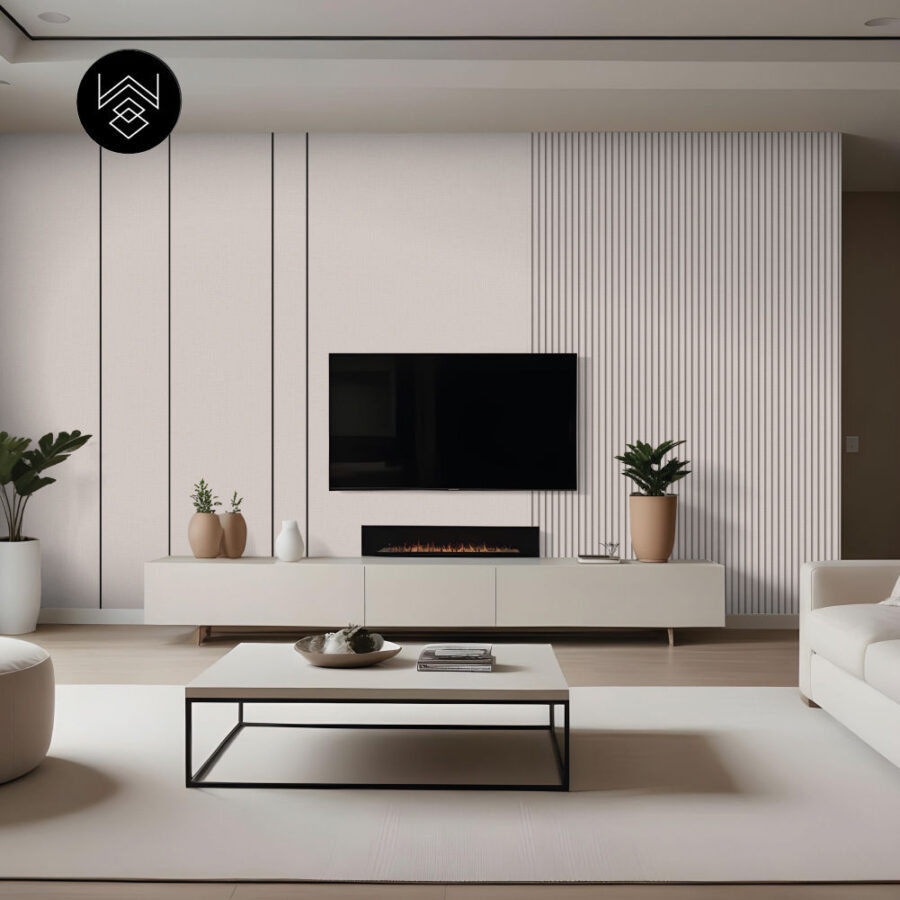 טפט דמוי פורניר פשתן בהיר