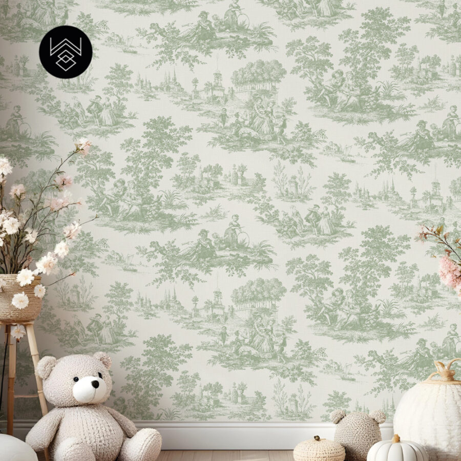 טפט ויקטוריה פאטרן ירוק