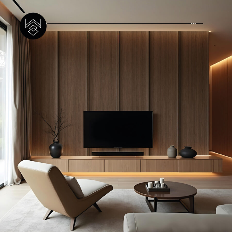 טפט דמוי פורניר אפקט חום מעושן