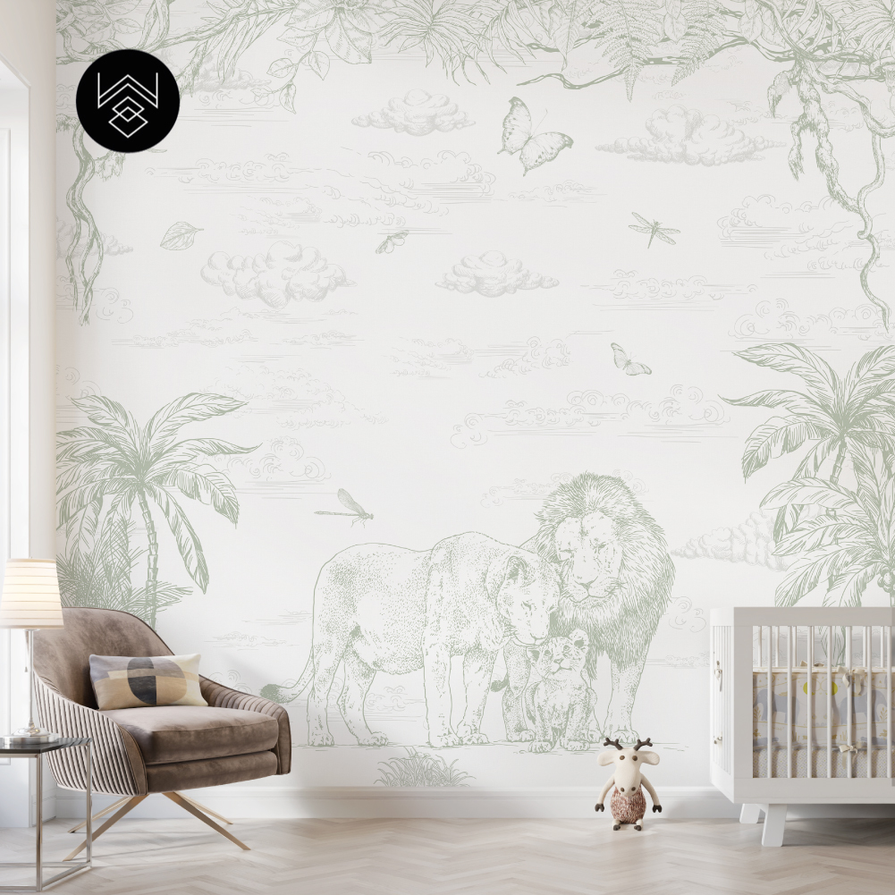 טפט מילאן אריות ירוק מעושן