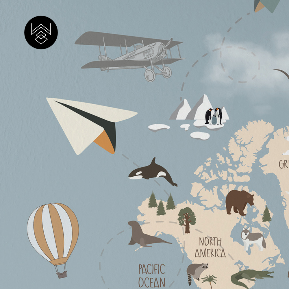 טפט מאפ סטייל כחול