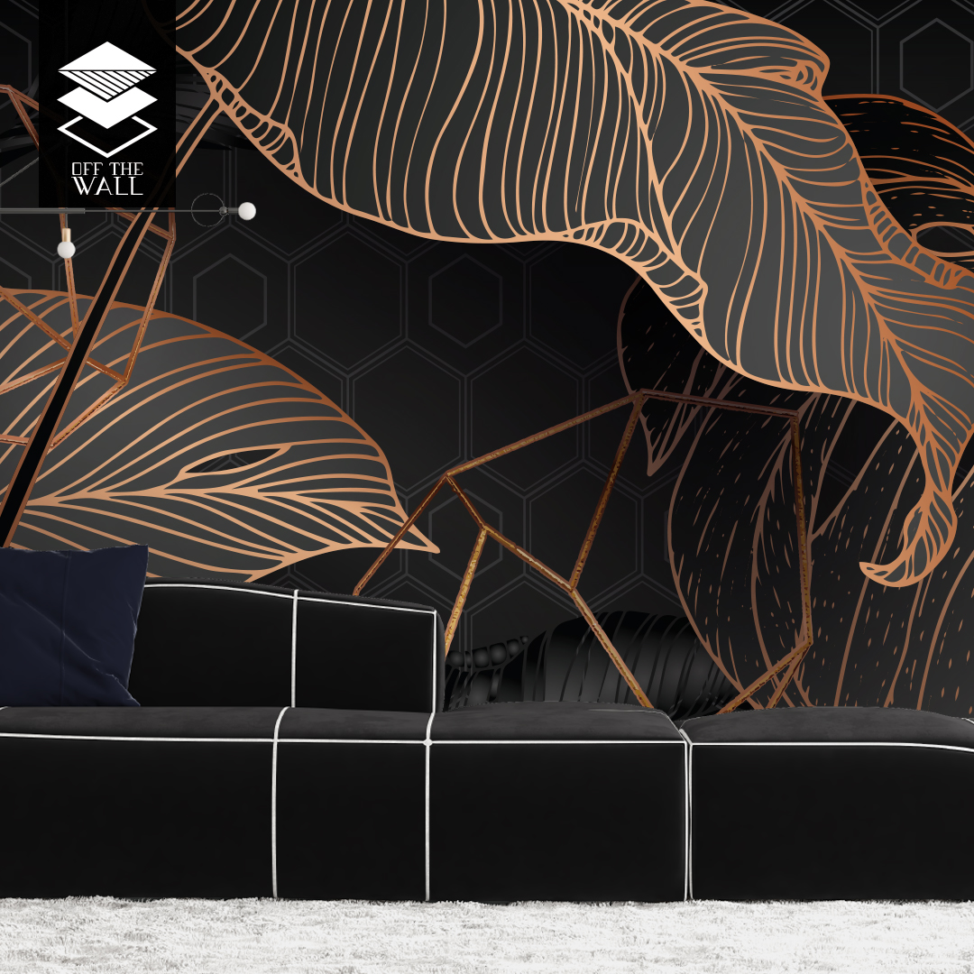 טפט בלק גולד פאלם