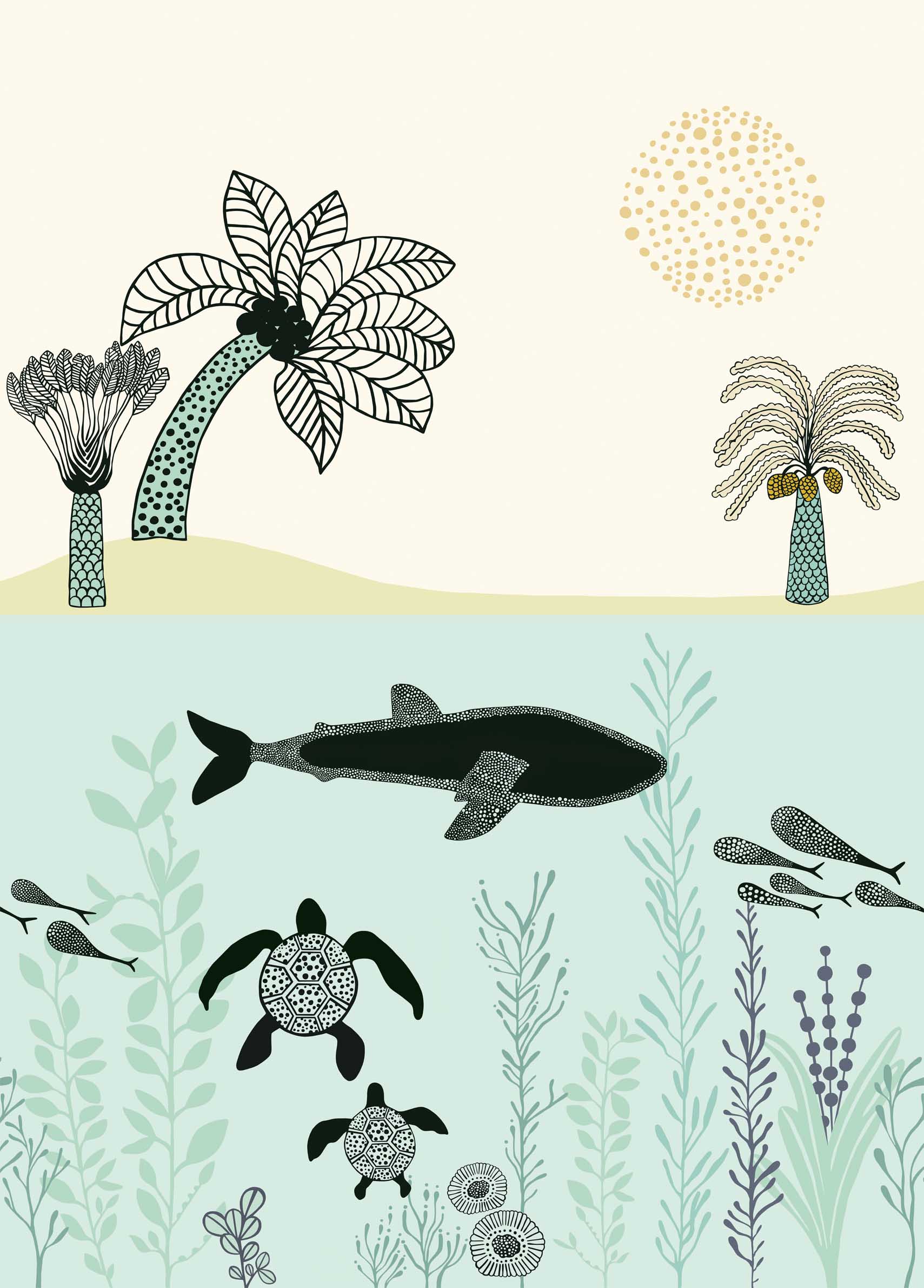 טפט סיפורי ילדים Underwater world aqua