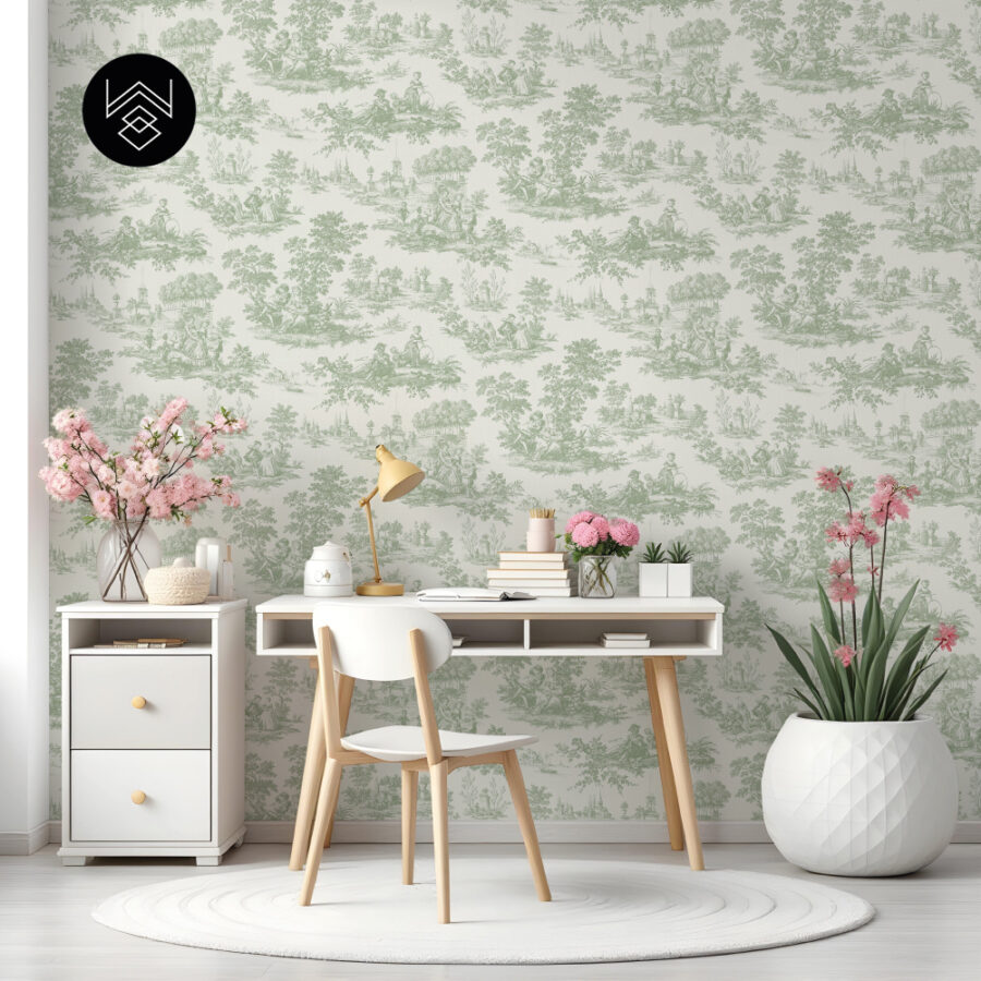 טפט ויקטוריה פאטרן ירוק