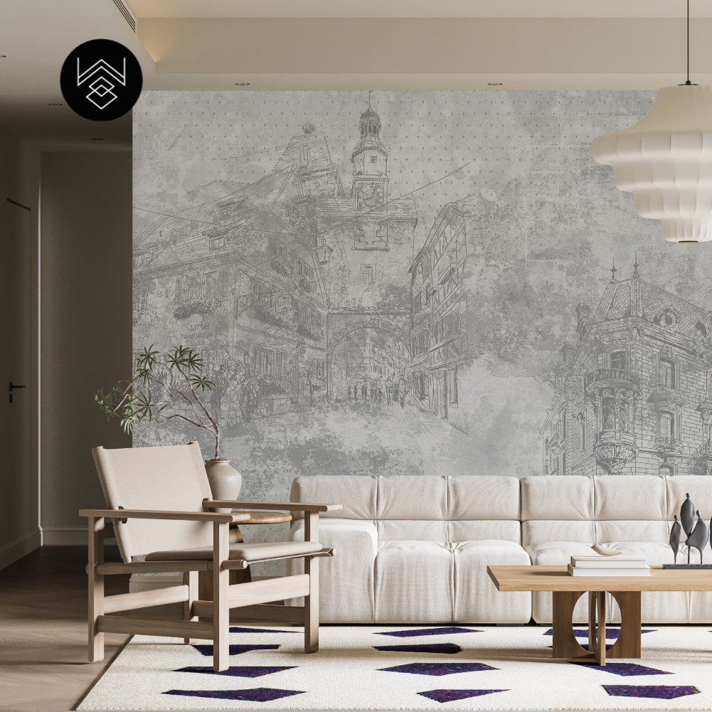 טפט מודרן סיטי 3 אפור