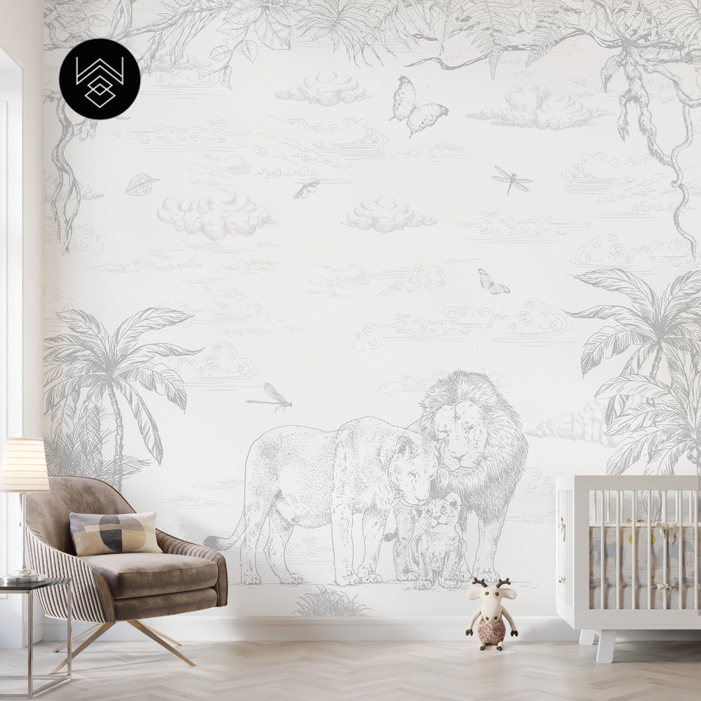 טפט מילאן אריות אפור