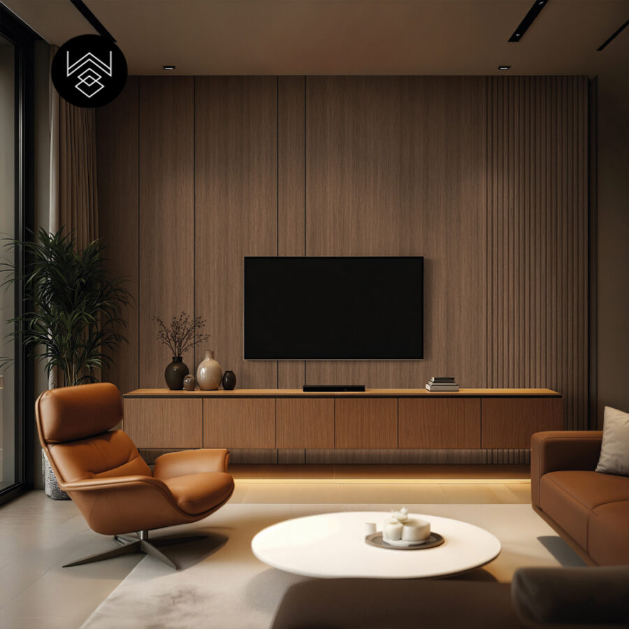 טפט דמוי פורניר עץ חום מעושן