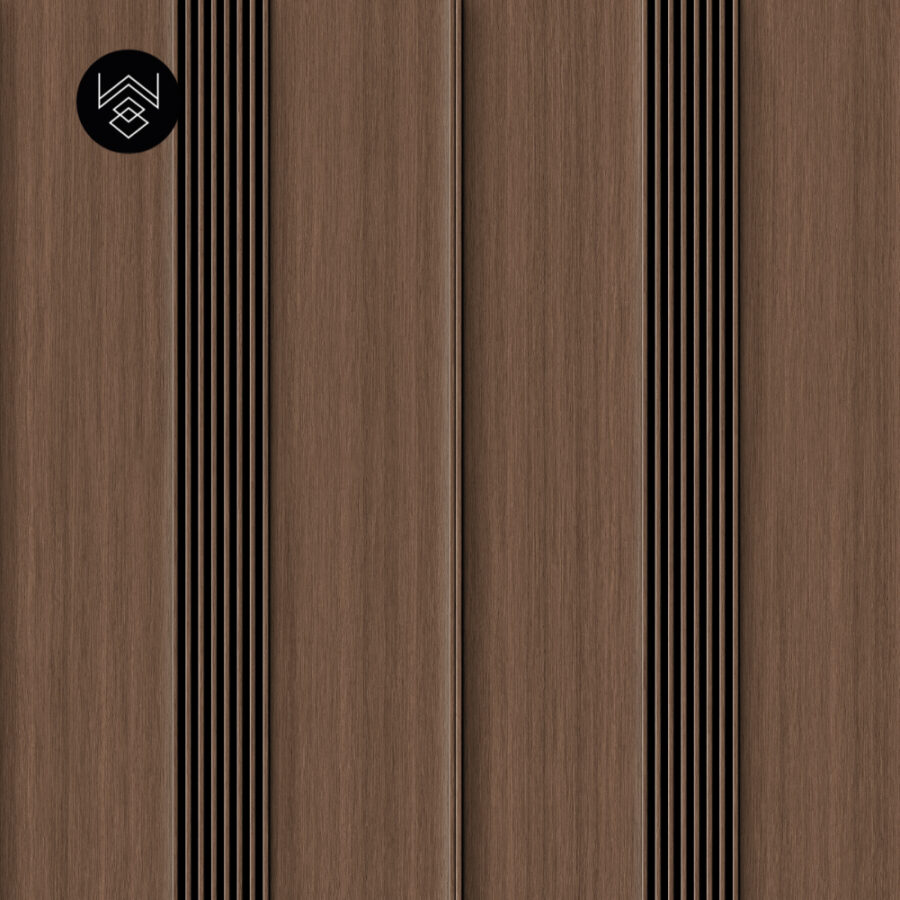 טפט דמוי פורניר אפקט סרגלים חום מעושן