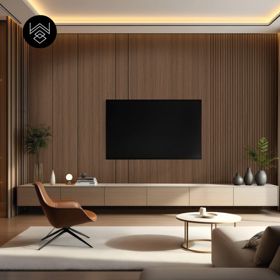 טפט דמוי פורניר עץ חום מעושן