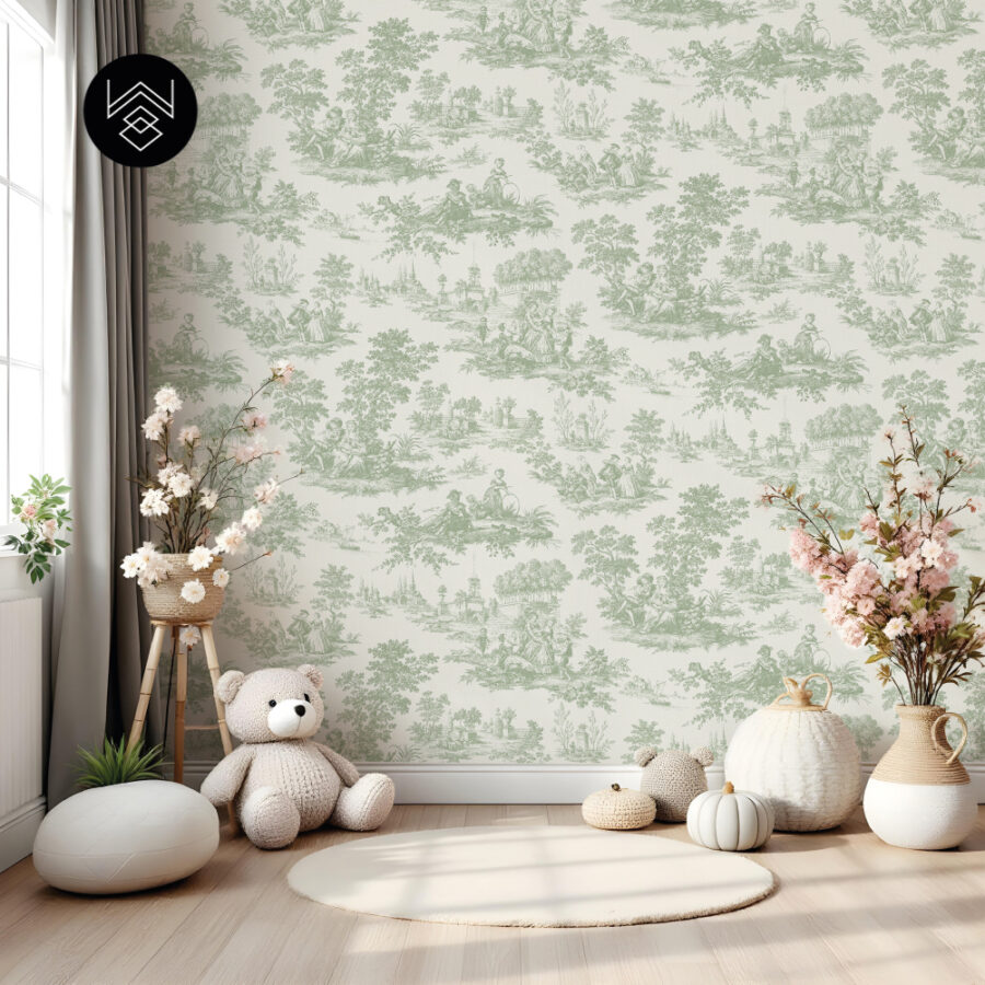 טפט ויקטוריה פאטרן ירוק