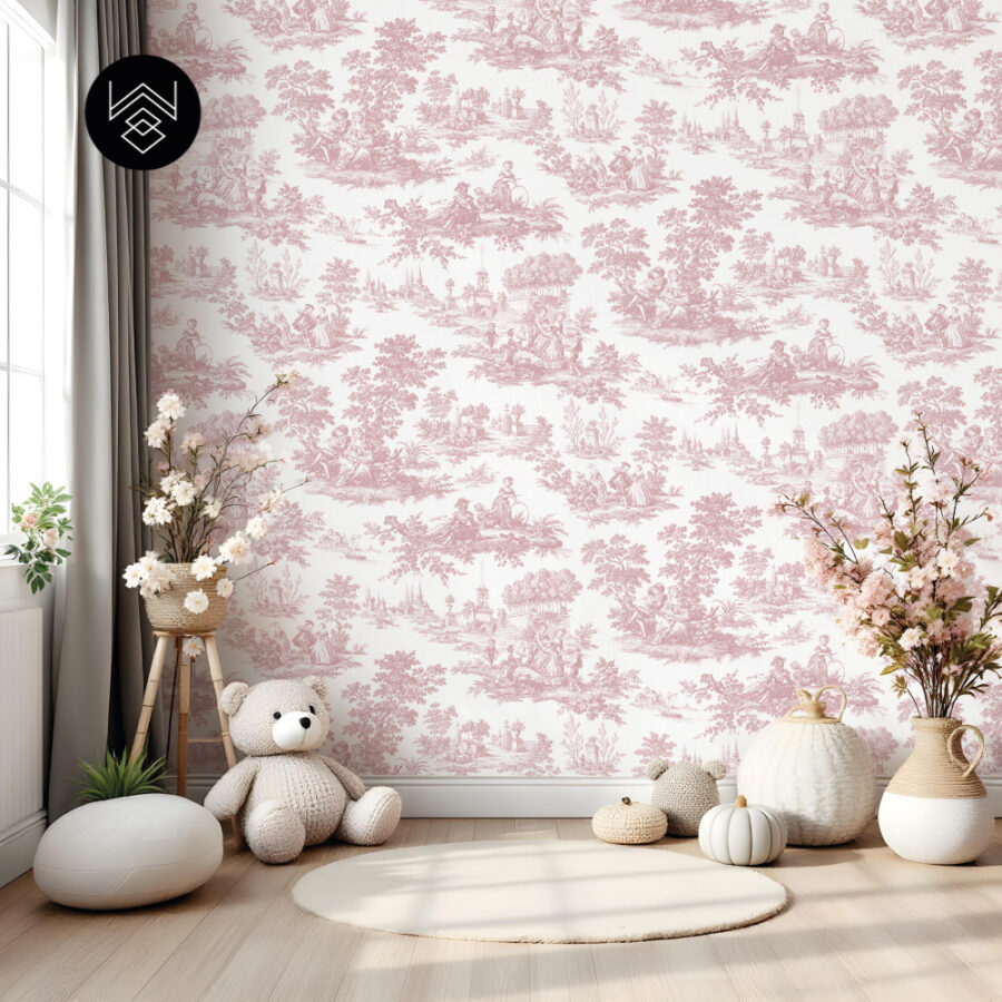 טפט ויקטוריה פאטרן ורוד