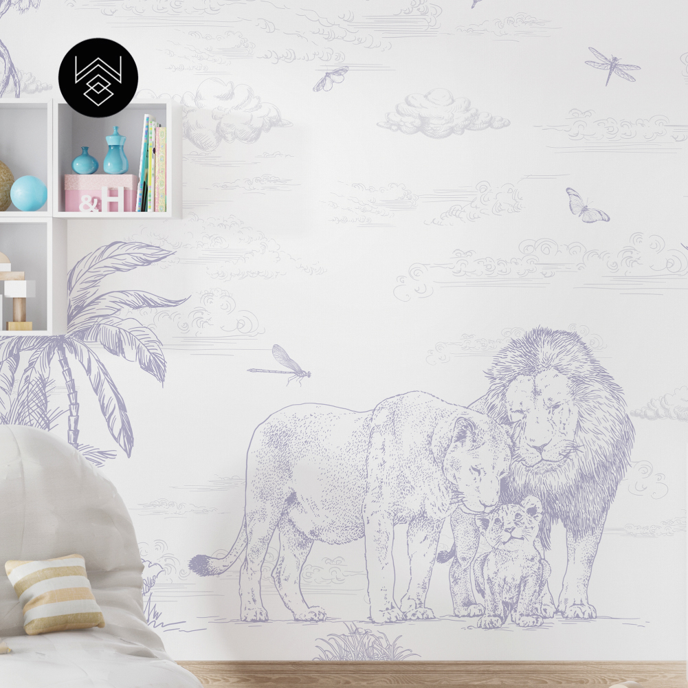 טפט מילאן אריות סגול