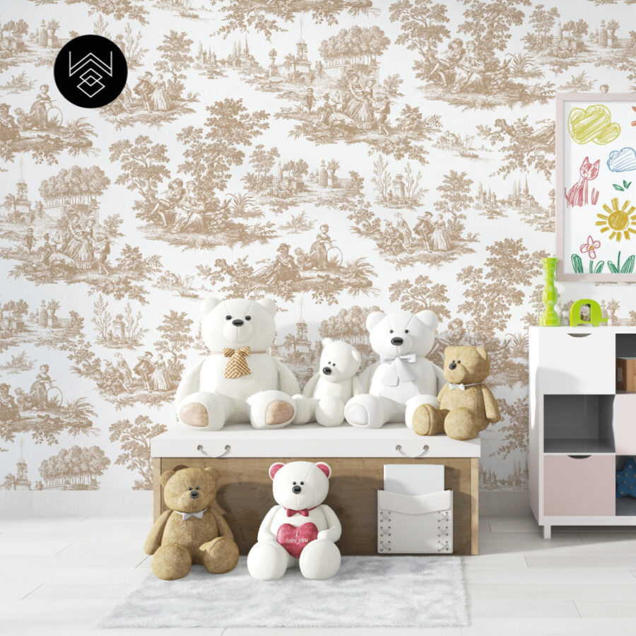 טפט ויקטוריה פאטרן חום