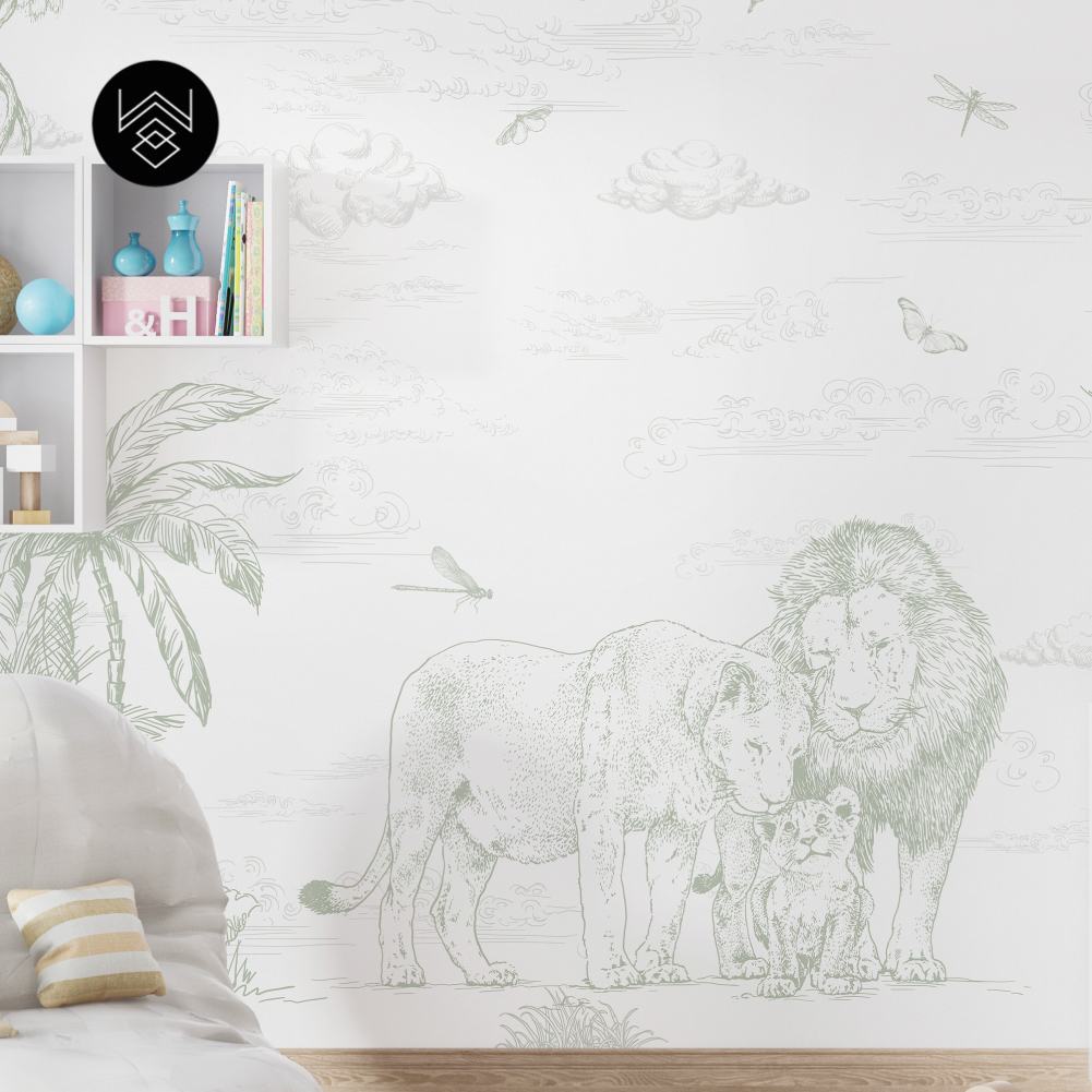 טפט מילאן אריות ירוק מעושן