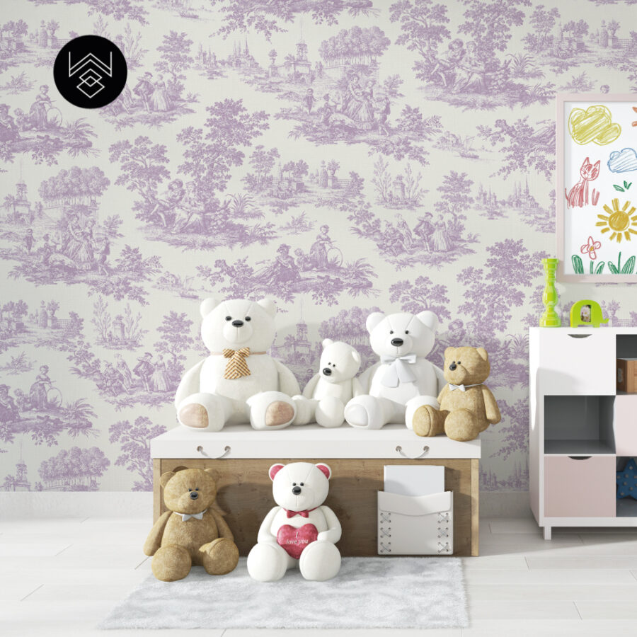 טפט ויקטוריה פאטרן סגול