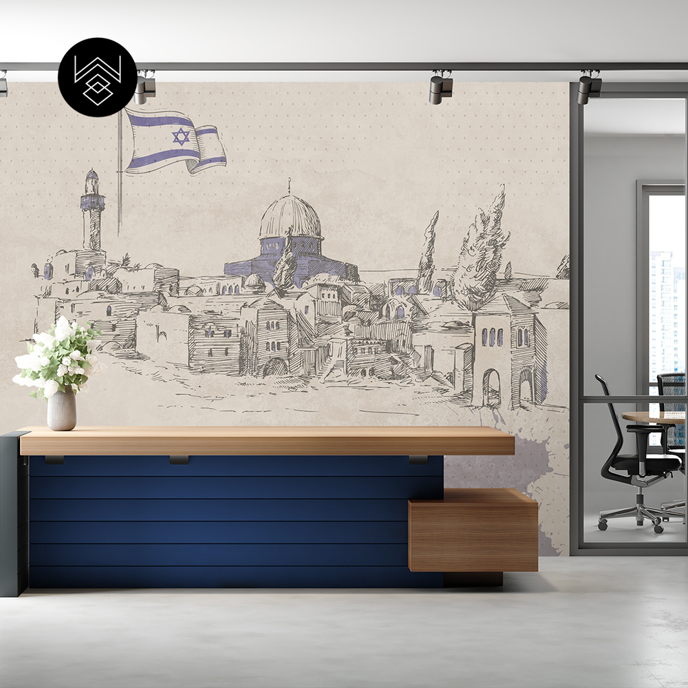 טפט ישראל 1 לבן