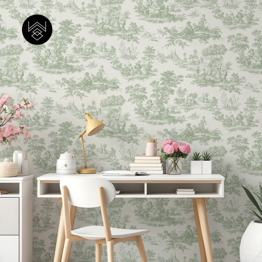 טפט ויקטוריה פאטרן ירוק