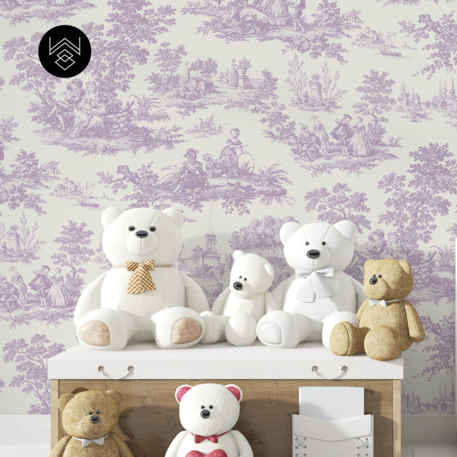 טפט ויקטוריה פאטרן סגול