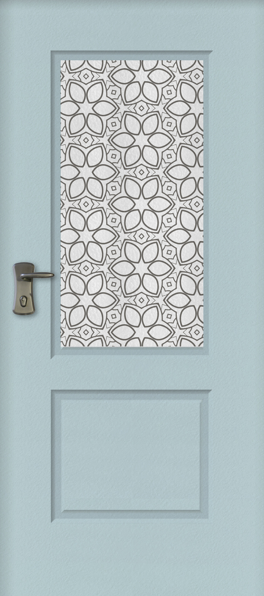 טפט לדלת תכלת פרחוני