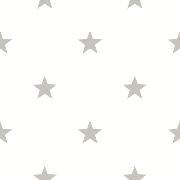 טפט כוכבים בינוני אפור לבן