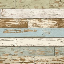 טפט קורות עץ טורקיז ירוק חום