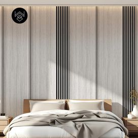 טפט דמוי פורניר אפקט סרגלים אפרפר