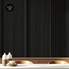 טפט דמוי פורניר אפקט סרגלים פחם