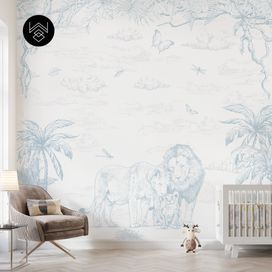 טפט מילאן אריות כחול