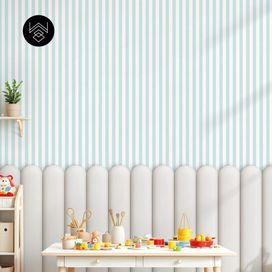 טפט פסים פשתן כחול