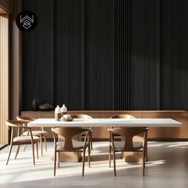 טפט דמוי פורניר אפקט סרגלים פחם