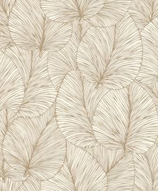 טפט עלים בולטים לבן זהב