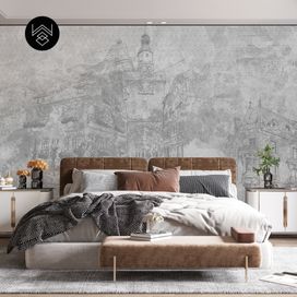 טפט מודרן סיטי 3 אפור