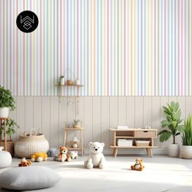 טפט פסים פשתן צבעוני