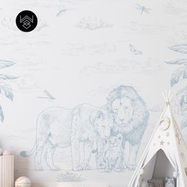 טפט מילאן אריות כחול