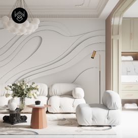 טפט בוהו פיינט ביג לבן