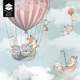 טפט הרפתקאות  פליקס וחבריו בכדור פורח גוון כחול