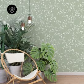 טפט ענפים קסומים ירוק