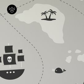 טפט פיראטים סטייל אפור שחור