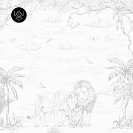 טפט מילאן אריות אפור