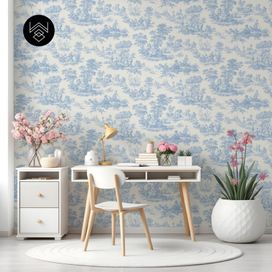 טפט ויקטוריה פאטרן כחול