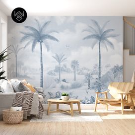 טפט פאלם פייד 4 כחול