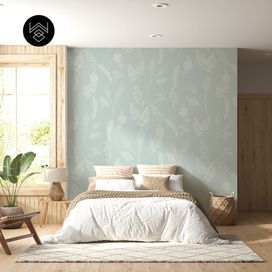 טפט פלאורס פאטרן ליין כחול