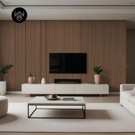 טפט דמוי פורניר עץ חום מעושן