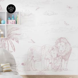 טפט מילאן אריות ורוד מעושן